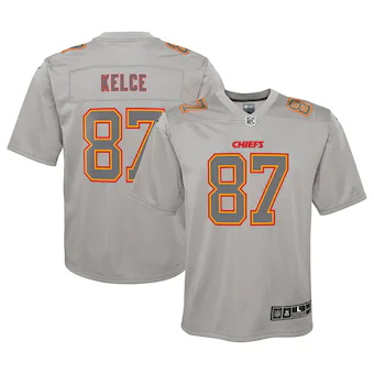 youth nike travis kelce gray kansas city chiefs atmosphere 